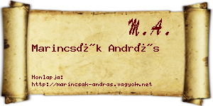 Marincsák András névjegykártya