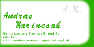 andras marincsak business card